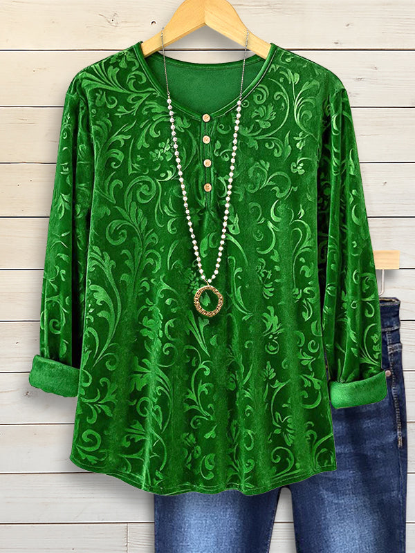 Velvet Garden Button Blouse
