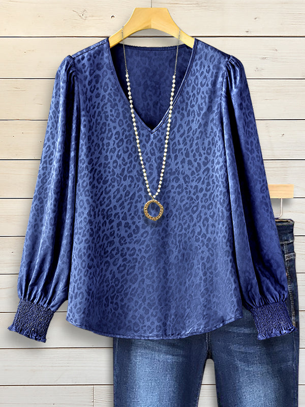 Midnight Leopard Satin Top