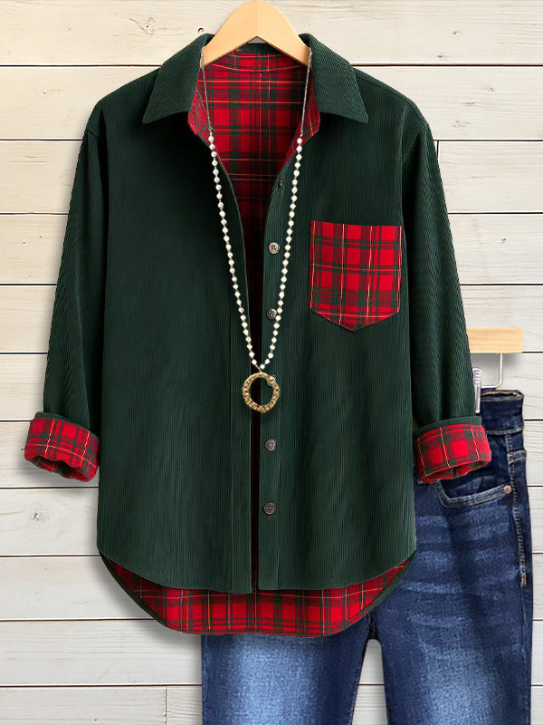 Check Whisper Double-Faced Corduroy Shirt