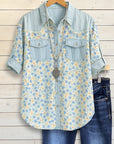 Denim Meadow Button Shirt