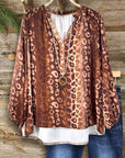Autumn Leopard Layered Blouse