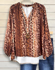 Autumn Leopard Layered Blouse