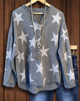 Starry Denim V-Neck Pullover