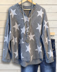 Starry Denim V-Neck Pullover