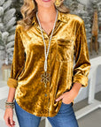 Golden Velvet Classic Collar Shirt