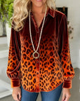 Velvet Leopard Fade Button-Down Shirt