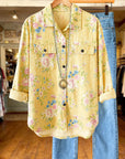 Vintage Yellow Floral Utility Shirt
