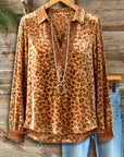 Leopard Velvet Lace-Trim Top