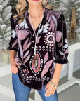 Purple Velvet Floral Blouse