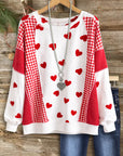Cozy Heart Patchwork Sweatshirt