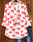 Painterly Hearts Button Blouse