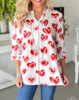 Painterly Hearts Button Blouse
