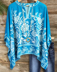 Coastal Bloom Boho Poncho Top
