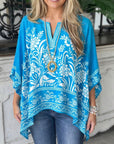 Coastal Bloom Boho Poncho Top