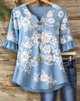 Blue Meadow Breeze Blouse