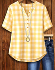 Sunny Check Henley Tee