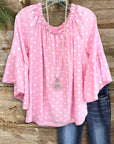 Sweet Polka Dot Peasant Top