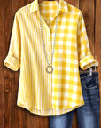 Sunshine Split Stripe & Check Shirt