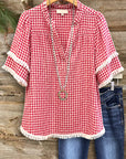 Sweet Picnic Fringe Blouse