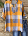 Golden Prairie Plaid Top