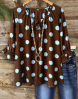 Mocha Dot Charm Blouse