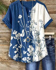 Coastal Bloom Button Top
