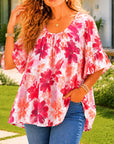 Floral Breeze Peasant Blouse