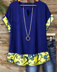 Sapphire Garden Patchwork Top