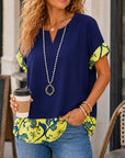Sapphire Garden Patchwork Top