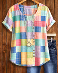 Sunset Patchwork Charm Top