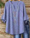 Harbor Check Flutter Blouse