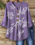Lavender Bloom Button Top