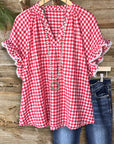 Sweet Picnic Gingham Flutter Top