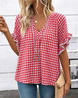 Sweet Picnic Gingham Flutter Top