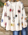 Boho Bloom Embroidered Peasant Blouse