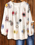 Boho Bloom Embroidered Peasant Blouse