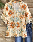 Golden Daisy Ruffle Shirt