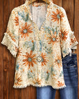 Golden Daisy Ruffle Shirt