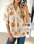 Golden Daisy Ruffle Shirt