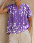 Lavender Bloom Henley Top