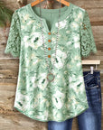 Sage Blossom Lace Tee