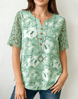 Sage Blossom Lace Tee
