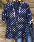 Navy Harbor Polka Dot Blouse