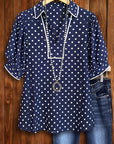 Navy Harbor Polka Dot Blouse