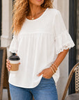 White Lace Pintuck Blouse