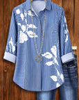 Coastal Bloom Stripe Shirt