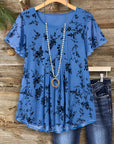 Sapphire Garden Flutter Top