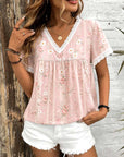Rose Garden Lace Trim Tee