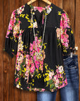 Midnight Garden Smocked Peasant Blouse