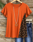 Flutter Sleeve Leopard Panel Tee